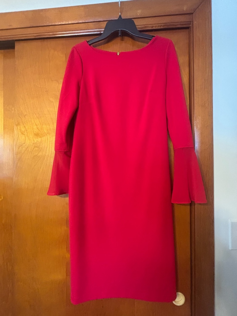 Calvin Klein Red Bell-Sleeve Shift Dress